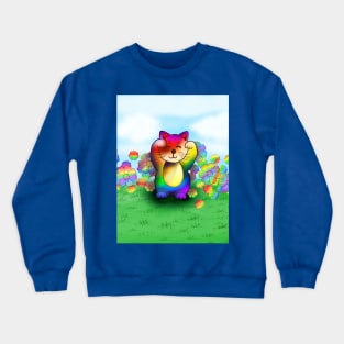 Cute rainbow lucky cat Crewneck Sweatshirt